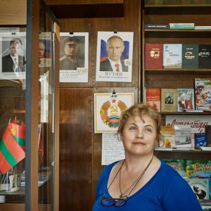 The Transnistrian Patriot - Natalya Yefremova - Seller of Transnistrian patriotic items in Tiraspol.