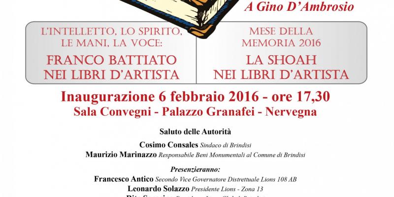 Mese della Memoria 2016 - La Shoah nei Libri d'Artista - Franco Battiato nei Libri d’Artista - I Linguaggi della Sperimentazione 3