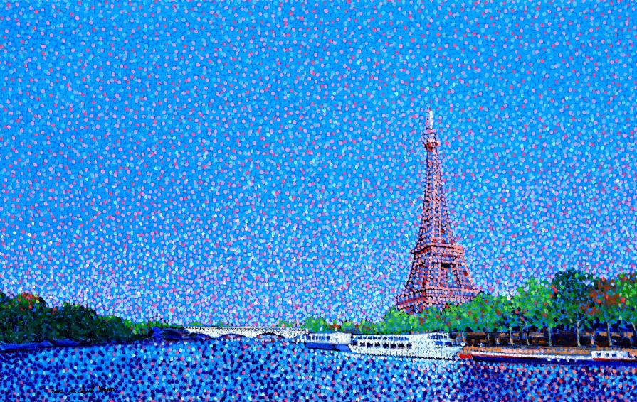 Eiffel Tower and the Seine River Landscape