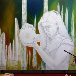 Pintura em progresso / Painting in progress "Premonição"