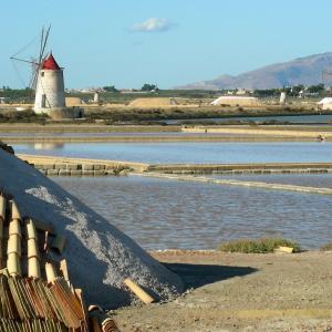 Italy. Sicily, Trapani blue salt