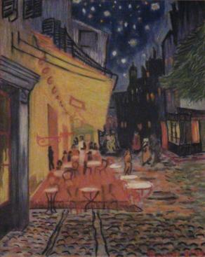 Vincent - Cafe Terrace on the Place du Forum, Arles, at Night 