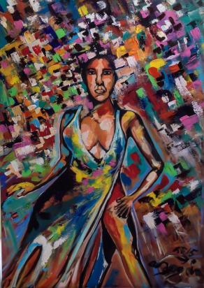 La donzelletta,acrilico su tela,70x100cm,2015