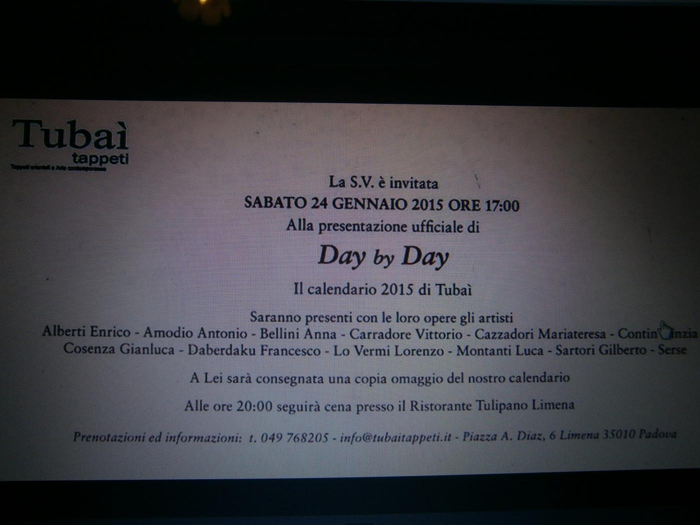 " Day by Day " Calendar 2015 Tubai Arts and Events