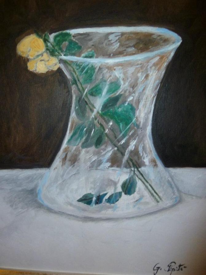 Vaso con fiori secchi