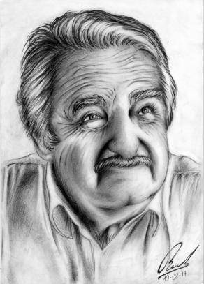 José Mujica - ritratto a matita