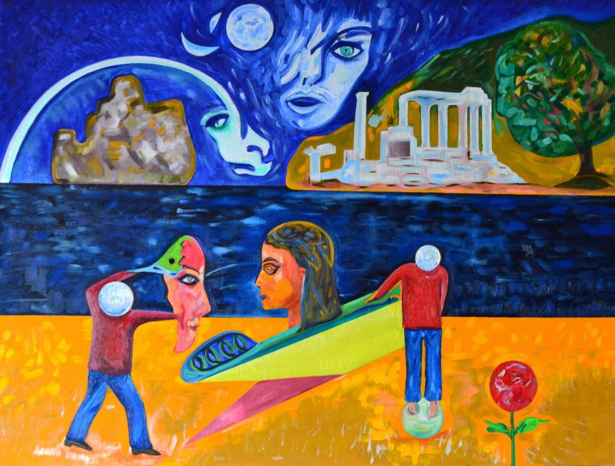 Amore e Contesa Olio su tela 70*50-2013