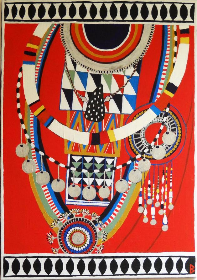 Masai Woman I - red