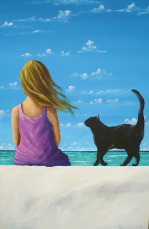 the girl and the cat