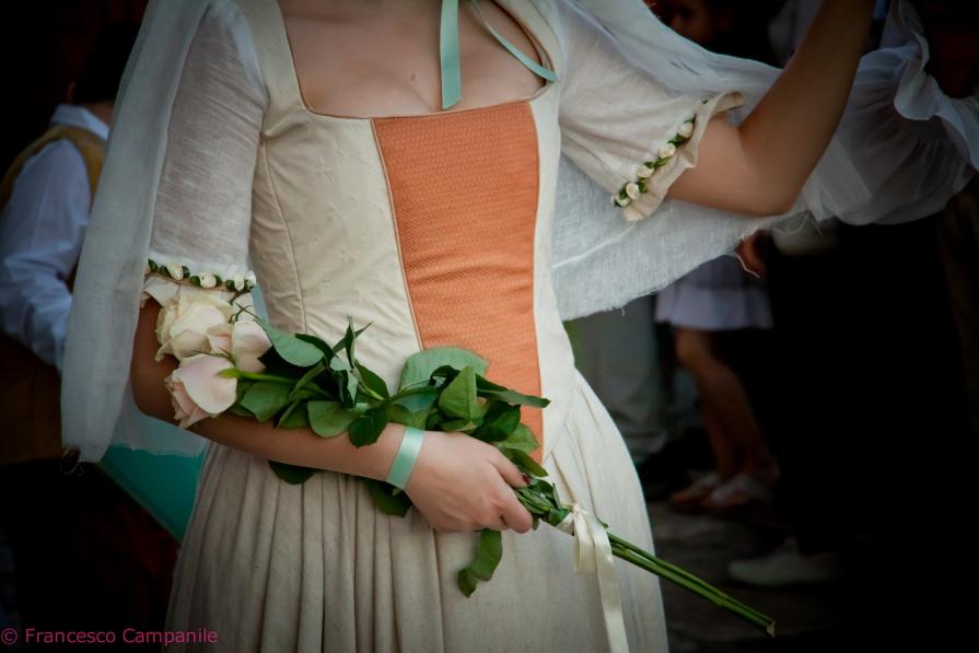 the bride and roses