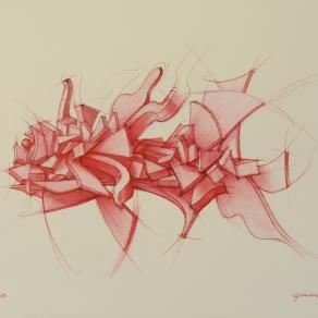 "Il pesce rosso" disegno a biro di Gianni Pelassa