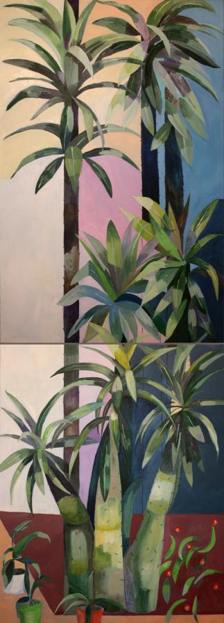 Pachipodium Gemellare, 2015, olio su tela, 80x220 cm, Silvia Patrono