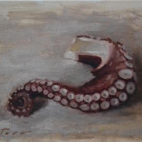 Octopus Tentacle II - oil painting on canvas board