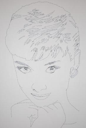 archivio audrey hepburn graffette pinzate su tela e tempera acrilica 