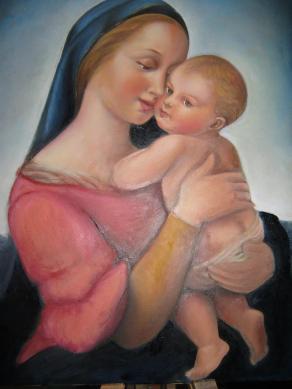 riproduzione (mia versione) di "Madonna Tempi"di Raffaello