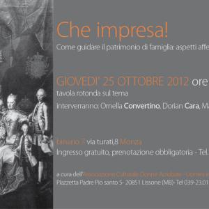 Che impresa ! Come guidare il patrimonio di famiglia: aspetti affettivi, immobiliari e finanziari