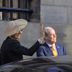 Queen Maxima and King Willem-Alexander: military parade - to meet the President M.Macri