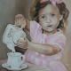 The girl  with the tea crockery