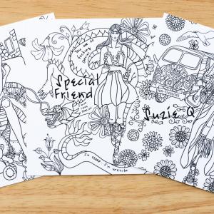 Nice postcards for coloring and postcrossing.