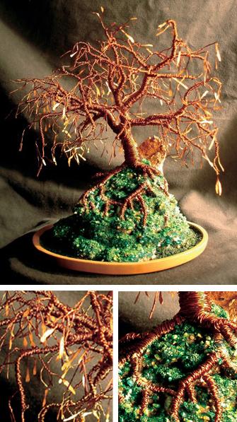 Copper Island, wire tree sculpture