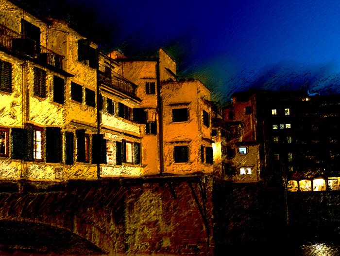 ponte vecchio firenze - particolare notturno