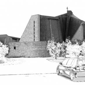 Church of St John the Baptist, on the principal route to Florence, architect G Michelucci