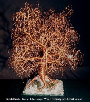 Kristallnacht, Tree of Life, wire tree sculpture