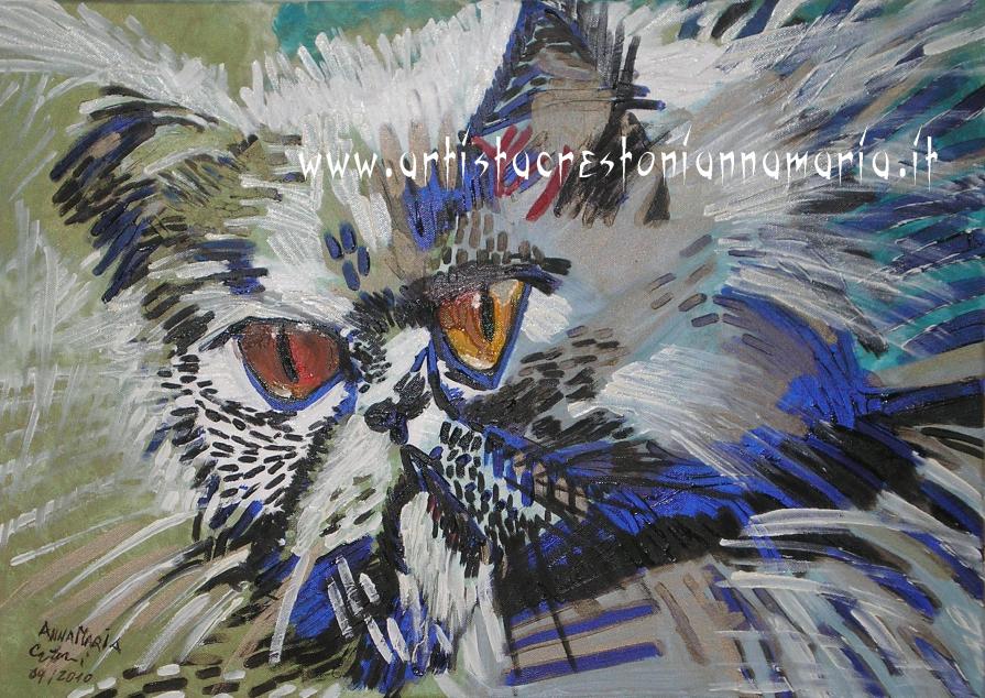 Gatto Persiano N.2  -Gemello- Olio su Tela 70 x 50 -Tecnica Mista - anno 2010 