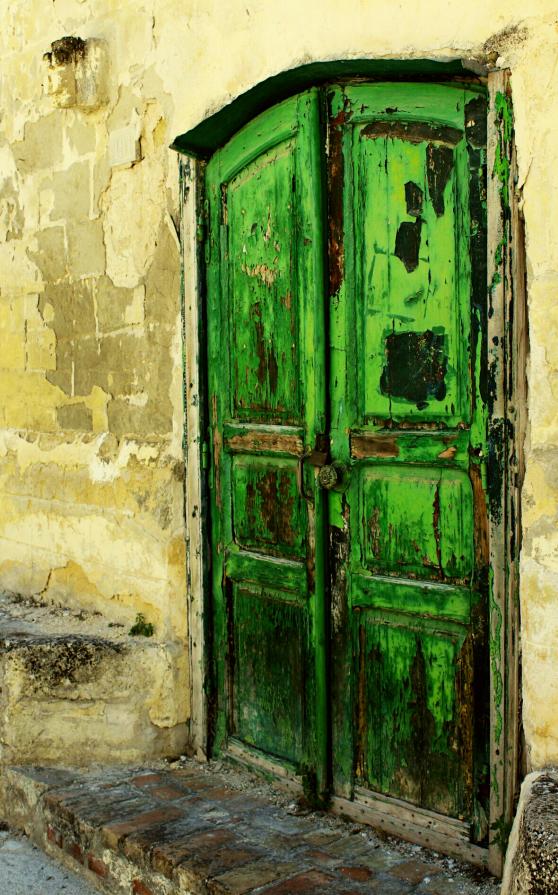 The old forgotten  green door