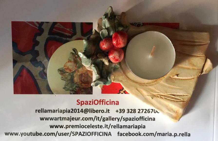 creazione ceramica natalizia con candela