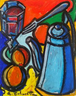 Natura morta con bicchiere e arance - Still life with glass and oranges