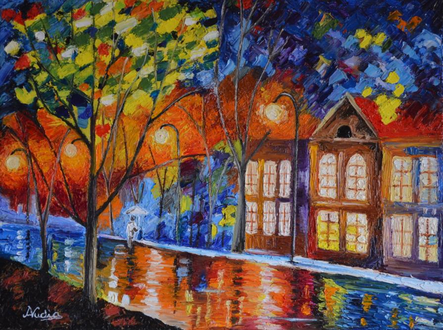 When the city sleeps (omaggio a Leonid Afremov)