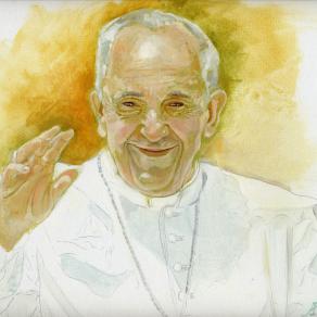 Pope Francis in Lampedusa, portrait