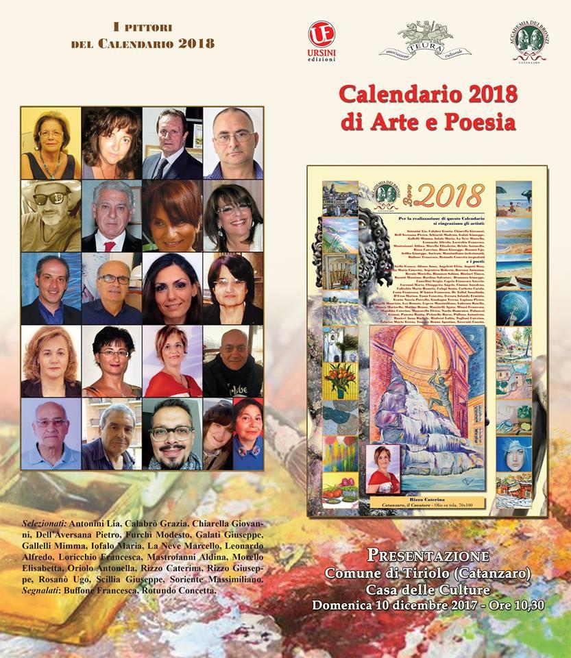 Calendario d'Arte e Poesia 2018 - Accademia dei Bronzi, Vincenzo Ursini Edizioni - Catanzaro  