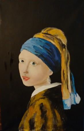 LA RAGAZZA CON L'ORECCHINO DI PERLA copia da Vermeer