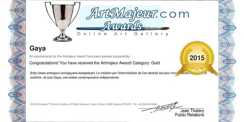 Artmajeur Gold Award 2015