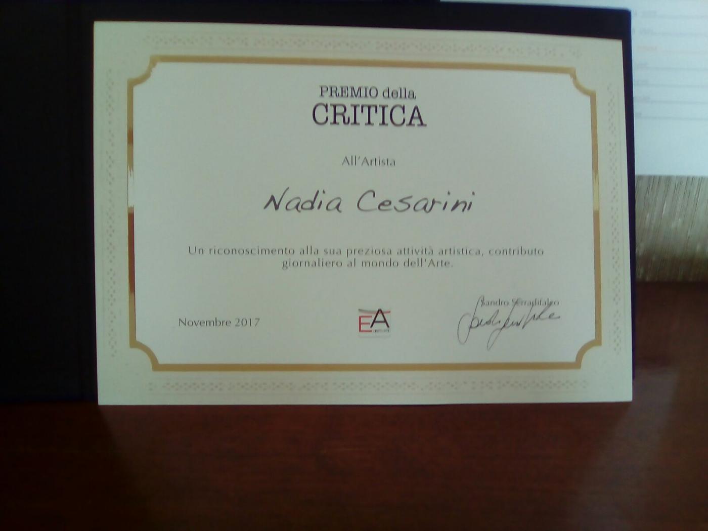 I° INTERNATIONAL PRIZE ART MILAN - CRITIC AWARD