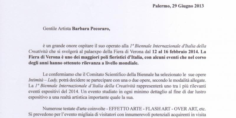 1° Biennale della creatività in Italia