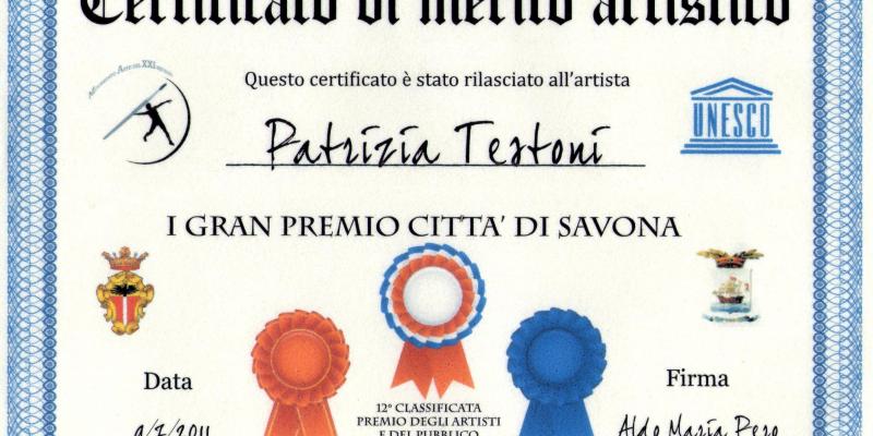 CERTIFICATE OF MERIT BUT ARTISTIC PROF.ALDO PERO