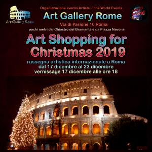 Maristella Angeli, presente all’inaugurazione della Rassegna Artistica Internazionale “Art Shopping for Christmas 2019”, Roma