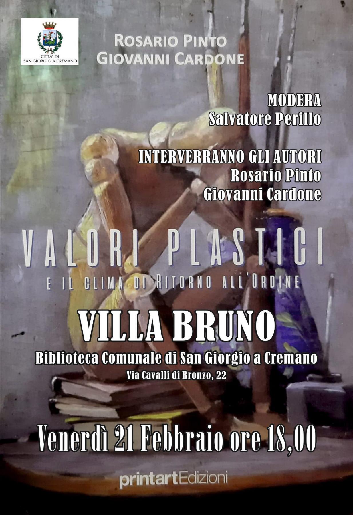 Presentazione del libro Valori Plastici di Rosario Pinto e Giovanni Cardone presso Villa Bruno San Giorgio a Cremano 