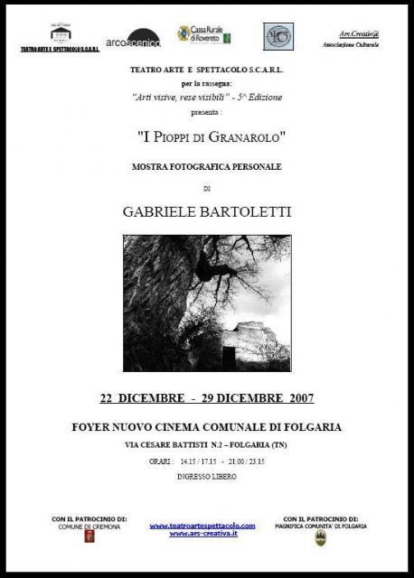 Locandina Mostra Gabriele Bartoletti Foyer Cinema Comunale Folgaria TN