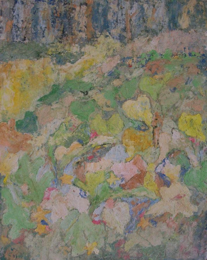 FIORI E FOGLIE DI ZUCCA (AFFRESCO)