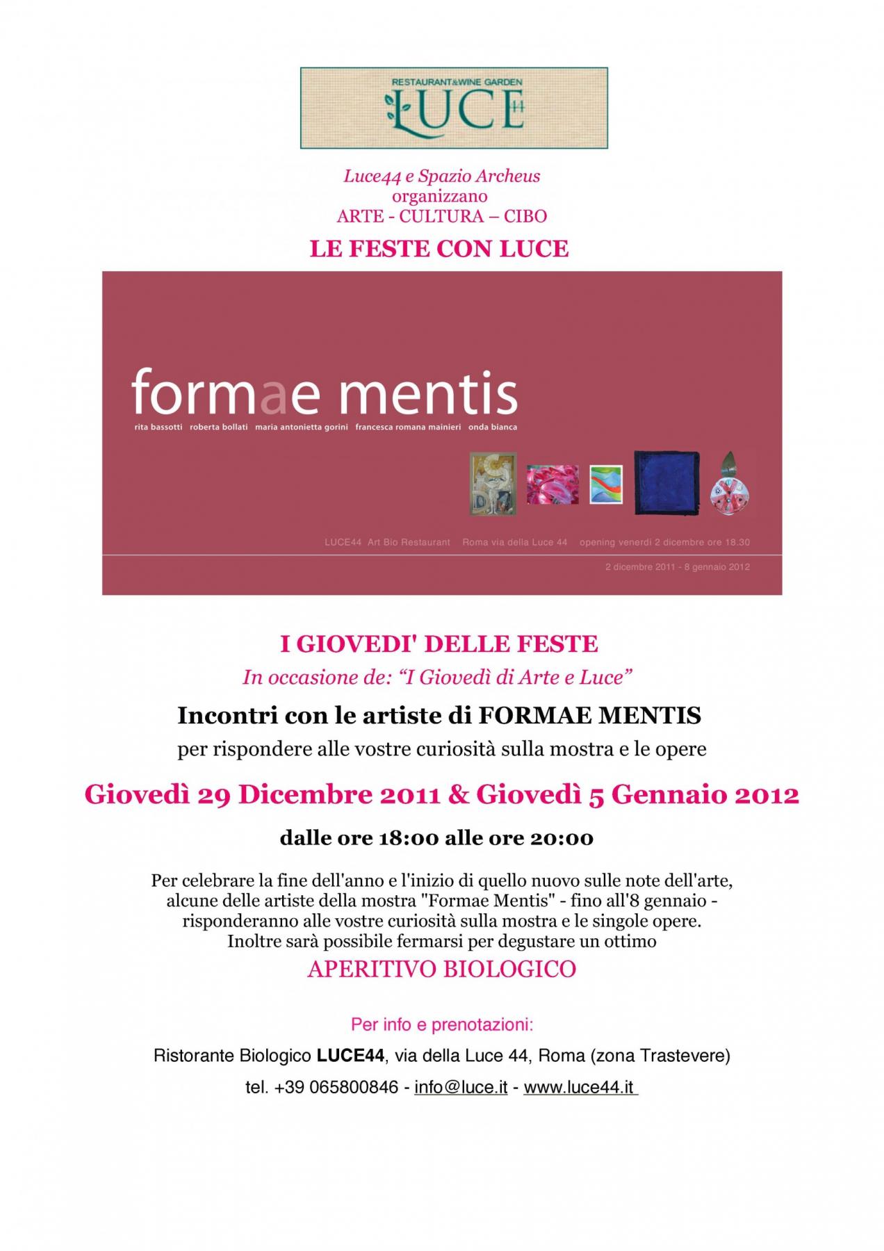 Incontri con le artiste di "Formae mentis"