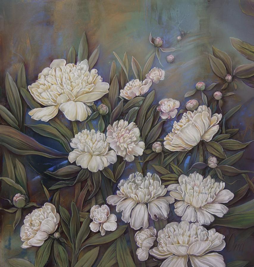 White peonies