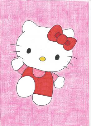 HELLO KITTY WITH PINK BACKGROUND