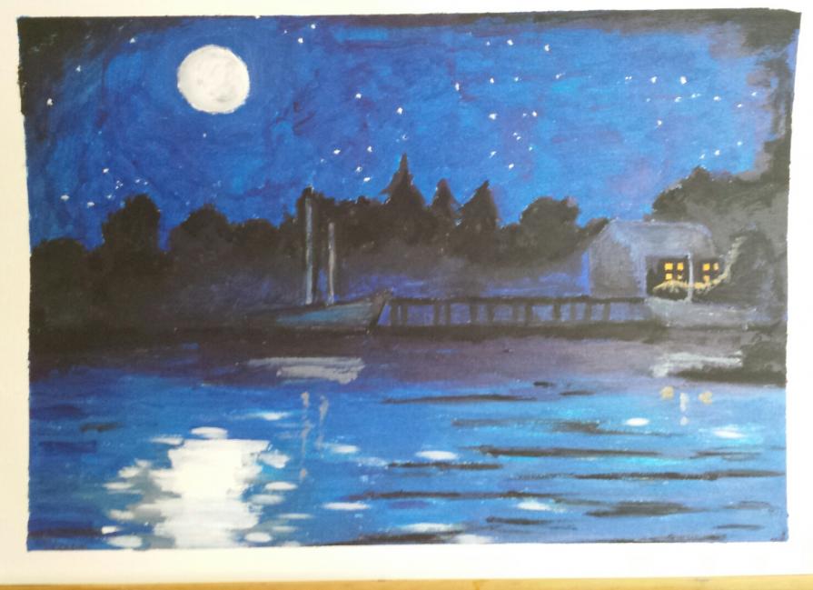 Moonlight on the lake