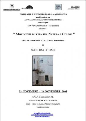 Locandina Mostra Sandra Fiumi Sala Celeste Bologna