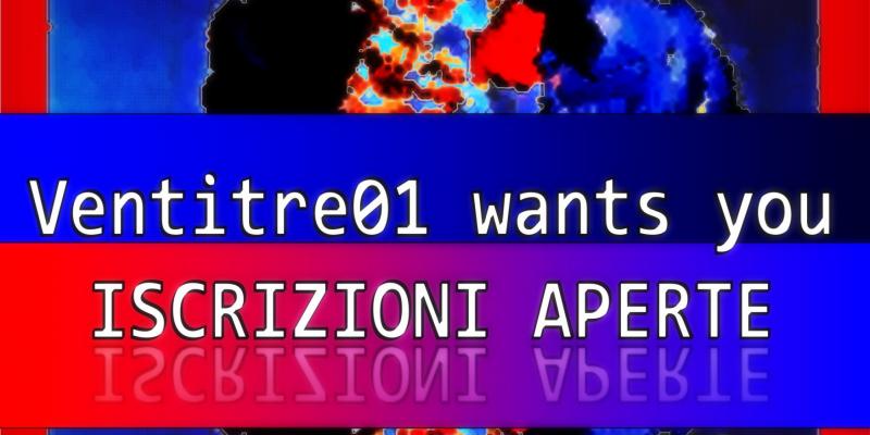 Ventitre01 wants you! Iscrizioni aperte