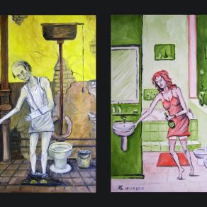 Diptych "Morning Toilette"